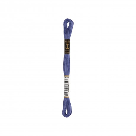 Meada de linha de bordar Anchor Stranded Cotton, filosele cor 122 azul